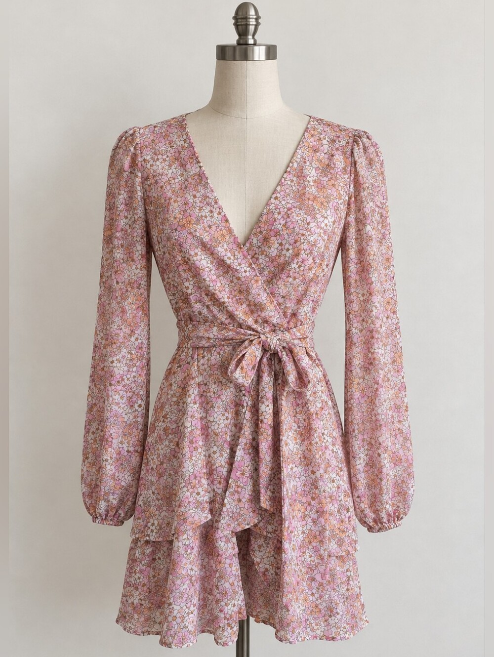 Japza Floral Wrap Mini Dress – Size XS